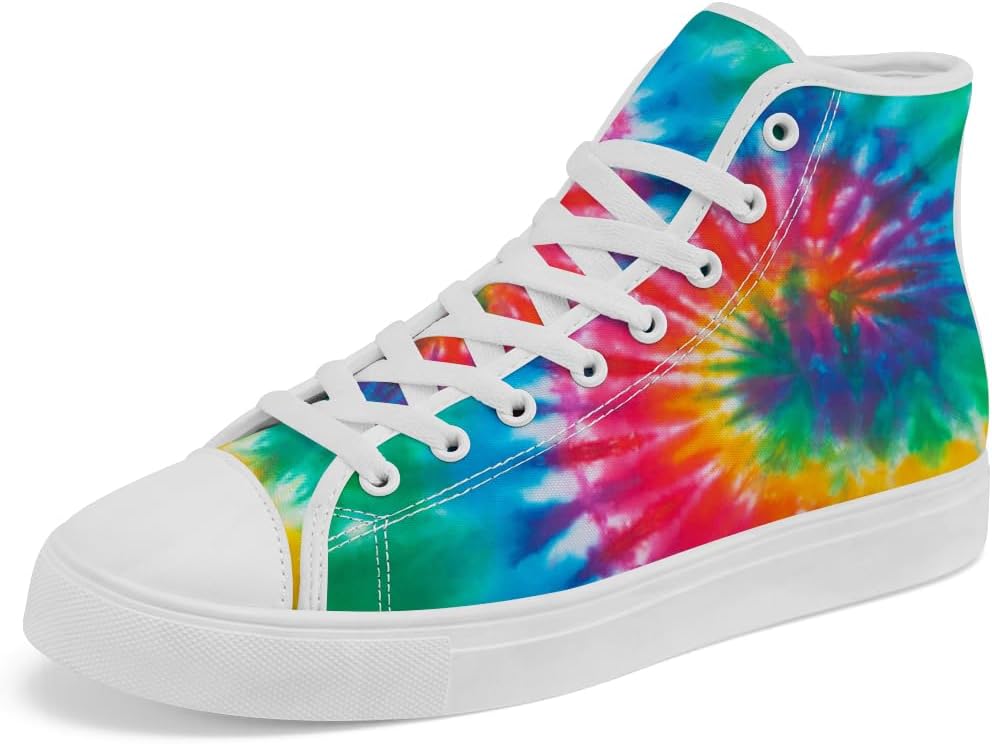 

Кеды на высокой подошве с принтом тай-дай для женщин и мужчин, повседневные шнурованные кроссовки Chebing, 621 Rainbow