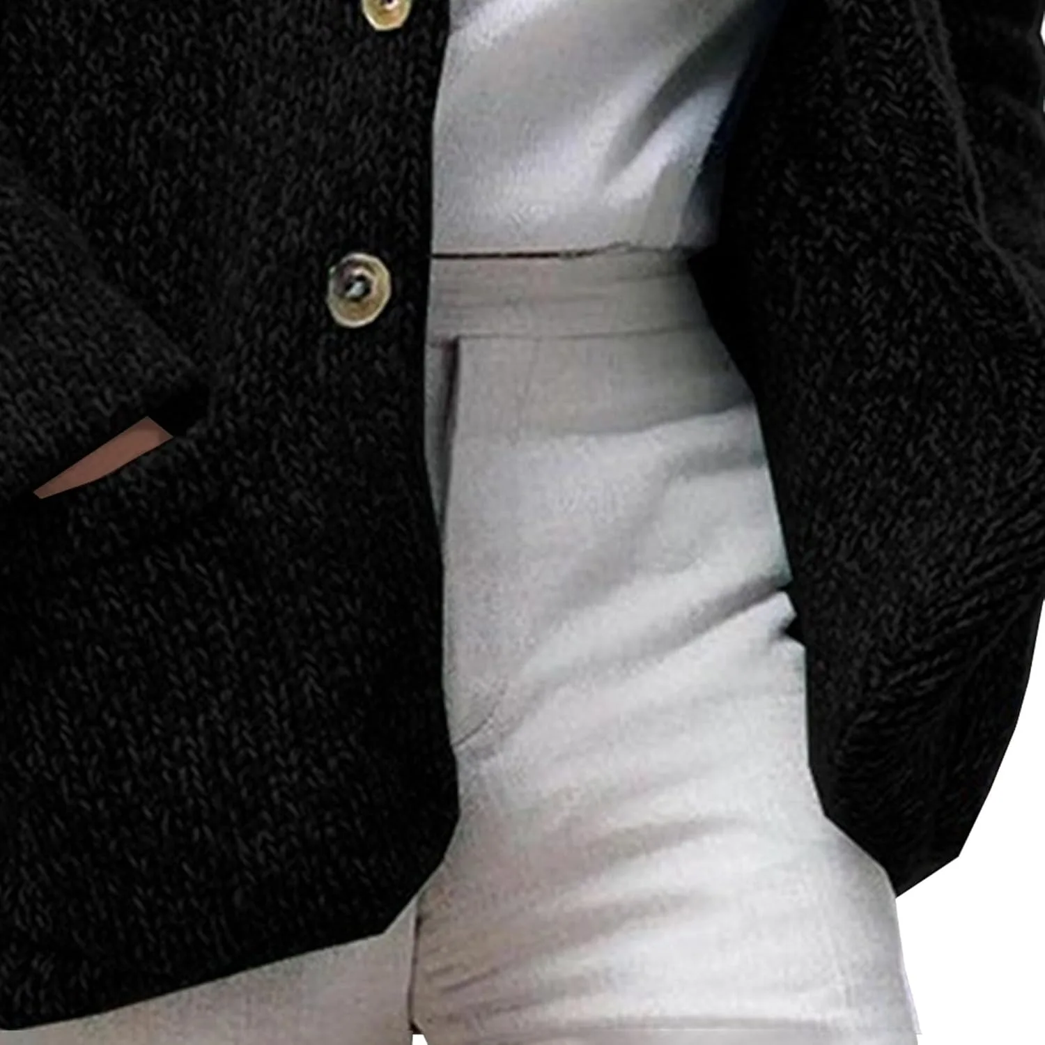Мужской свитер с воротником стойкой на пуговицах Slim Fit — фото 2