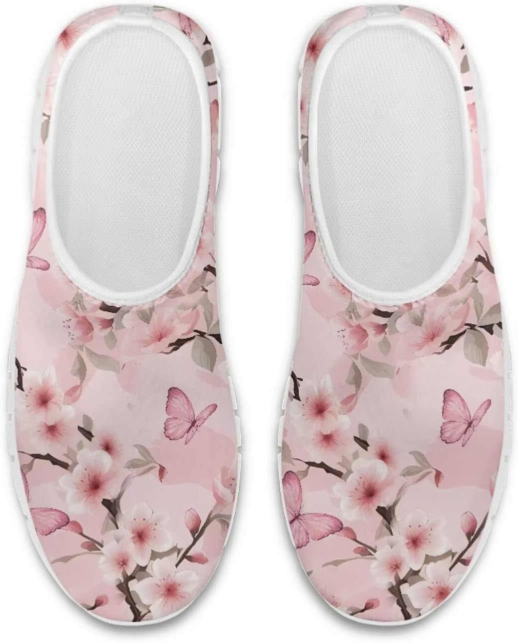 

Мужские слипоны Hsaiyjsp, противоскользящие кроссовки для бега с подошвой EVA, легкие повседневные лоферы для походов и путешествий, Cherry Blossom Butterfly
