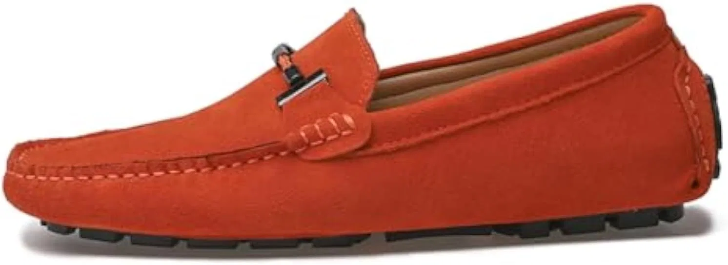 Мокасины кожаные Handmade Loafers, оранжевый Zentavi — фото 3