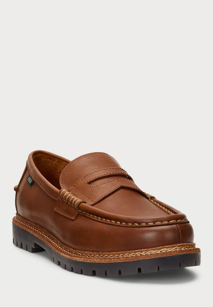 Лоферы Polo Ralph Lauren JETT LUG-SOLE LEATHER PENNY LOAFER, Brown — фото 2