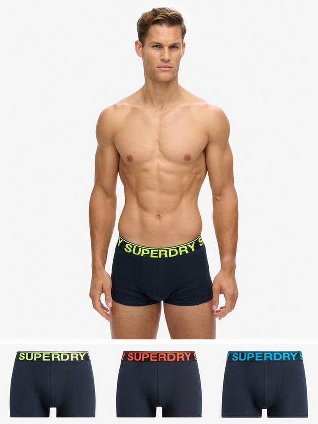 Эластичные плавки из органического хлопка Superdry, цвет Eclipse Navy/Neon — фото 4