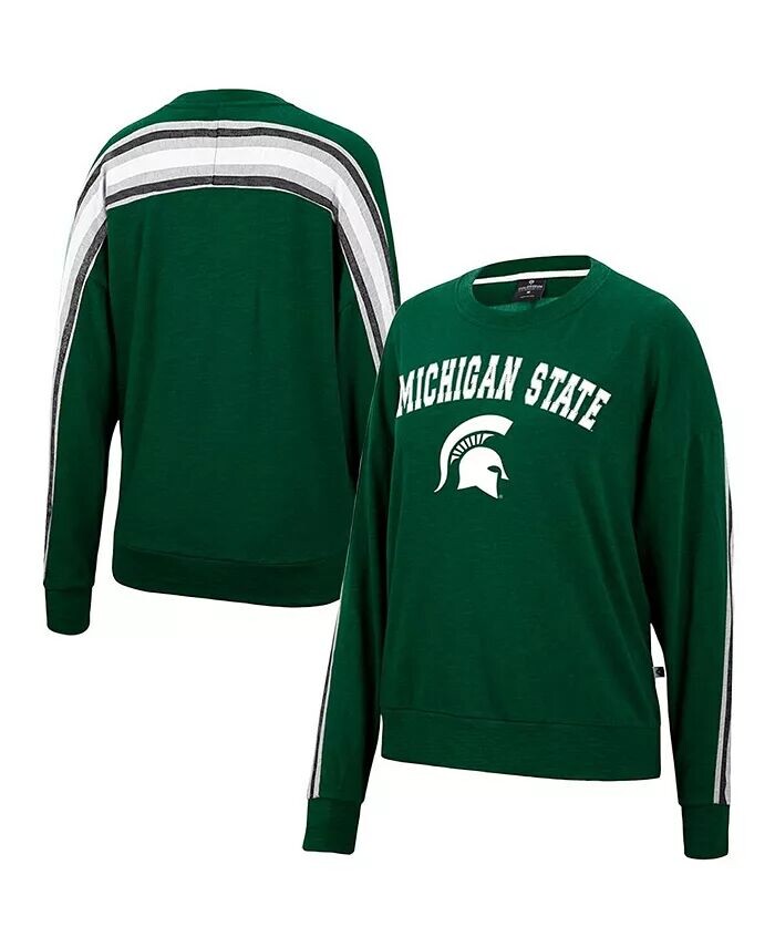 

Женский объемный пуловер с принтом зеленого цвета Michigan State Spartans Team Colosseum