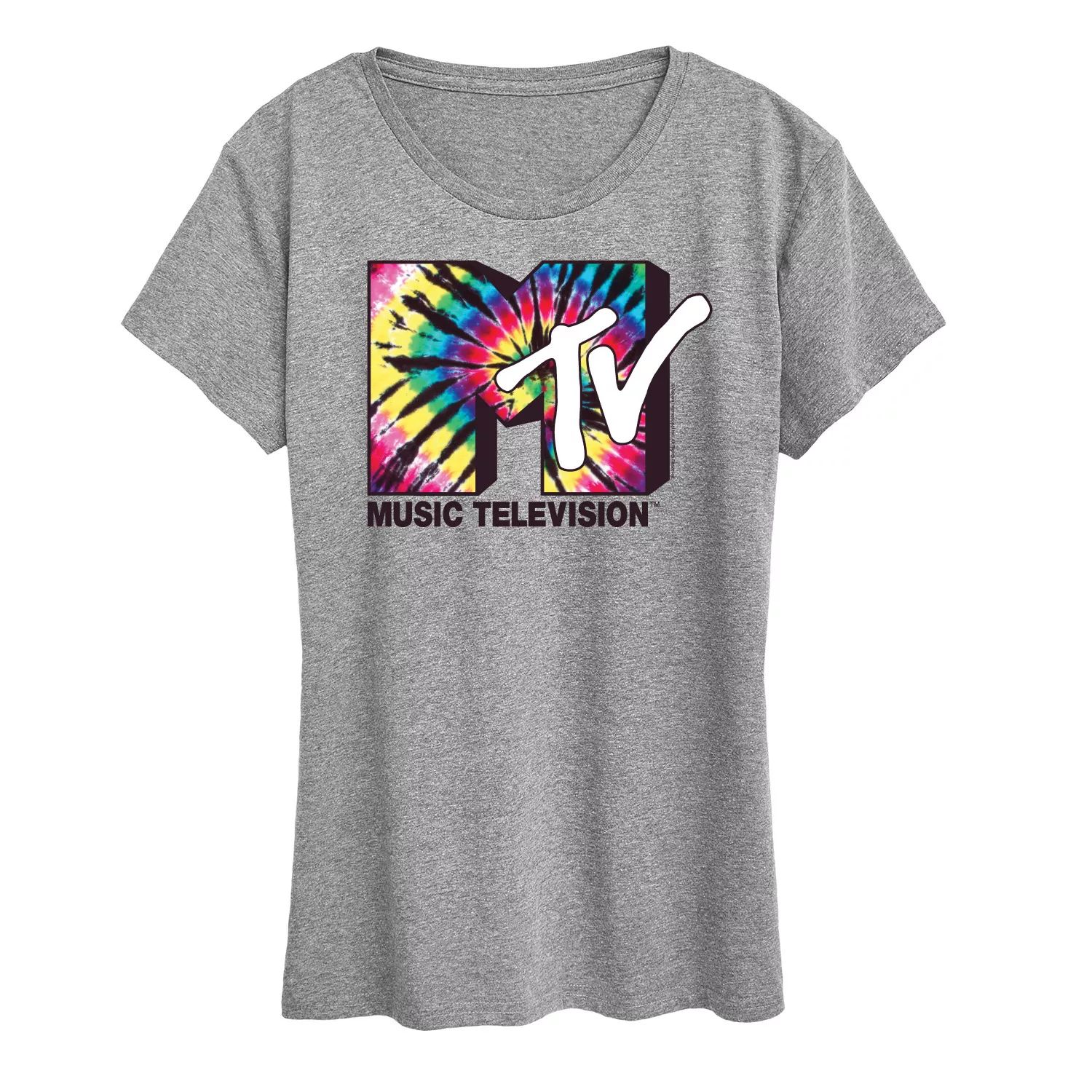 

Женская футболка с графическим логотипом MTV Tie Dye Licensed Character, серый