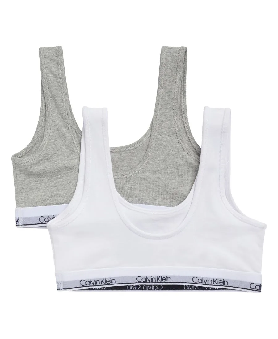 Комплект из 2 бюстгальтеров с полной поддержкой для девочек 6-16 лет Calvin Klein, белый/серый — фото 2