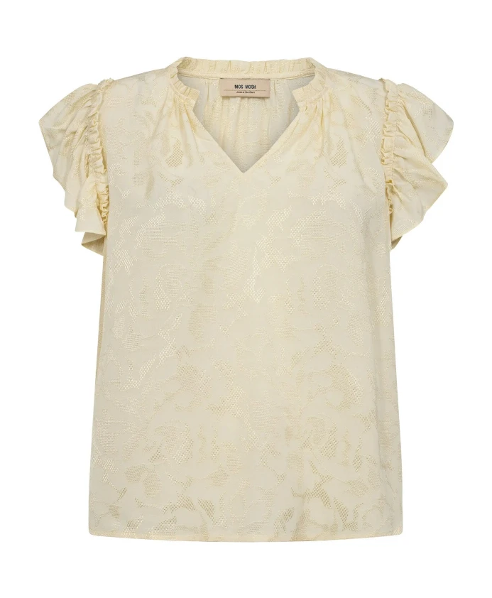 

Элегантная жаккардовая блузка с лимонной глазурью Mos Mosh, бежевый