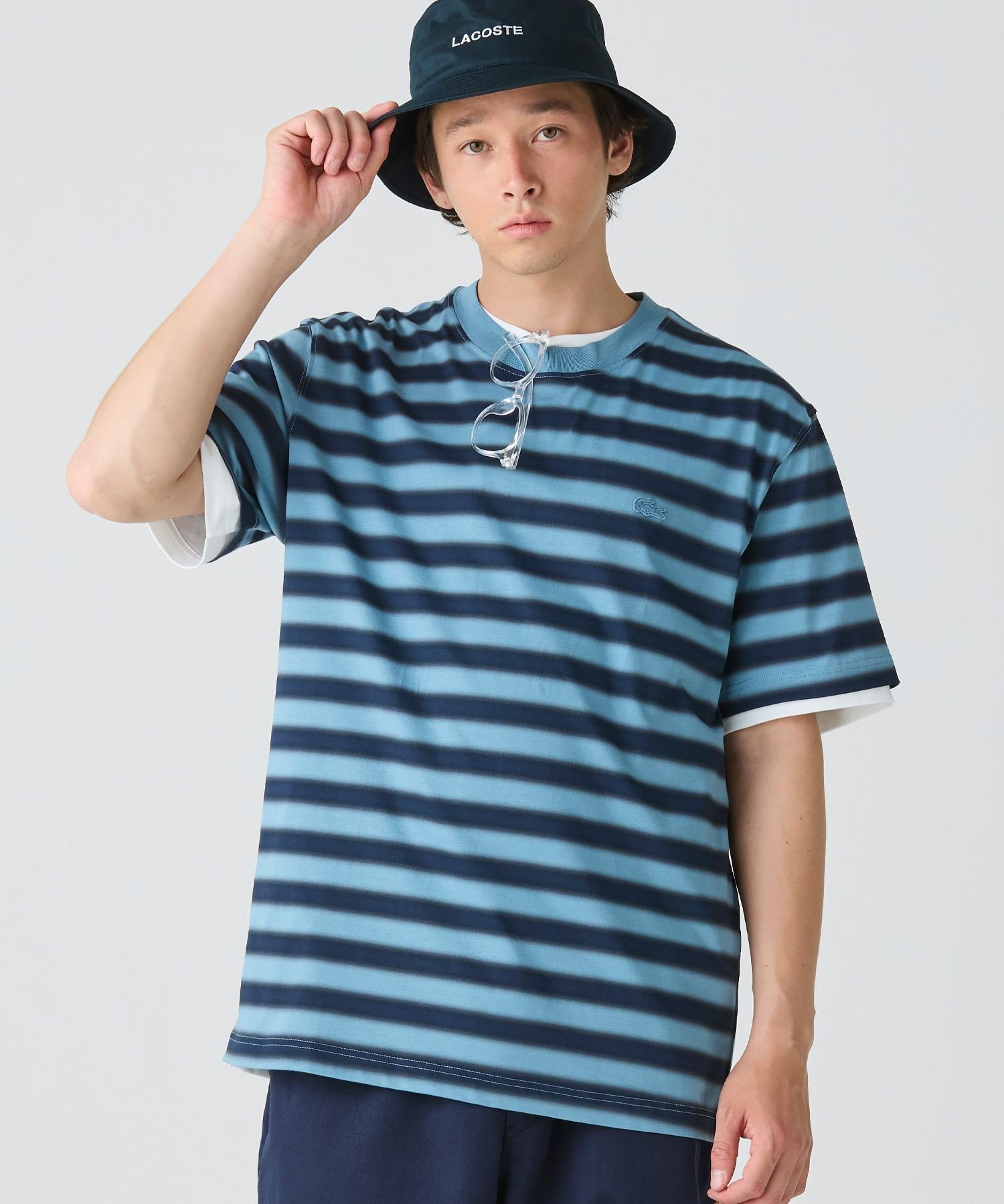 Футболка в градиентную полоску LACOSTE, Dark blue