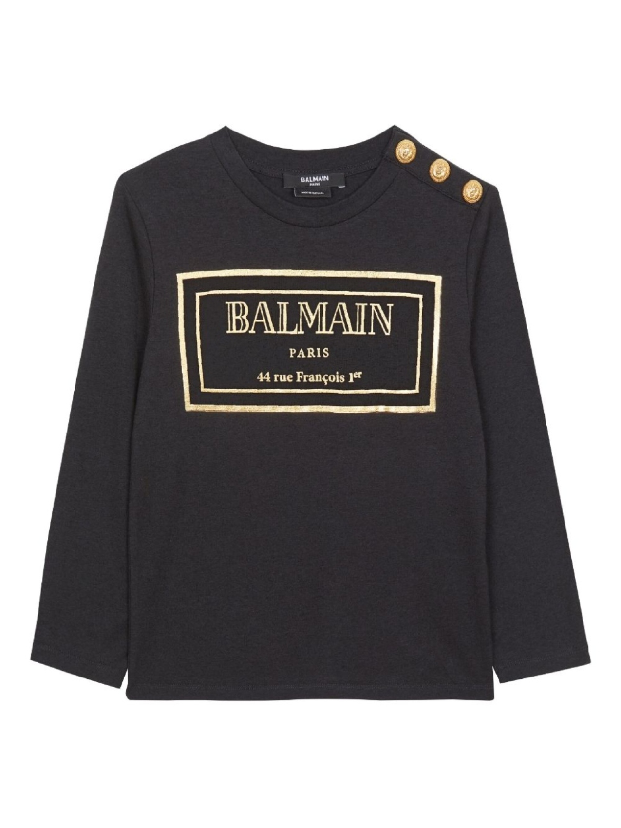 

Balmain Kids футболка с длинными рукавами и логотипом, черный