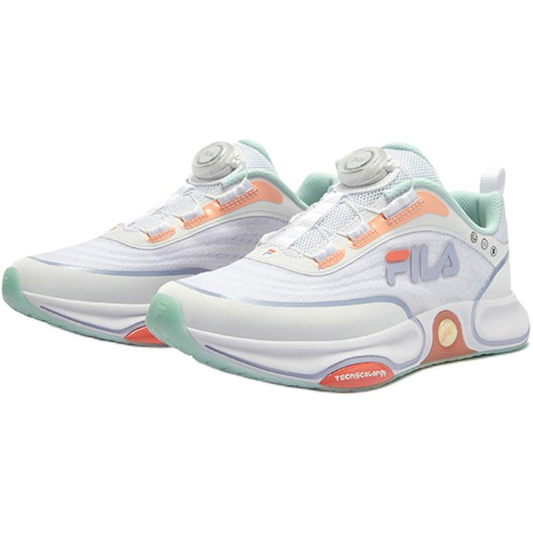 FILA KIDS Неоновые 4 Multicolor Bullet противоскользящие износостойкие низкие детские беговые кроссовки FILA White/Heather Purple Kids' — фото 4
