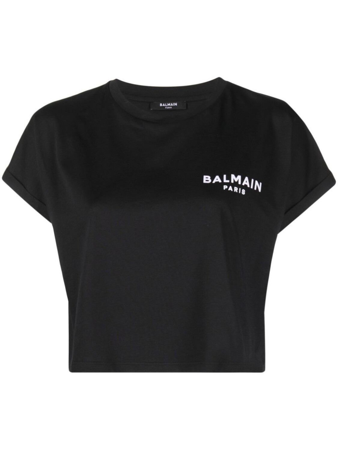 

Balmain укороченная футболка с логотипом, черный