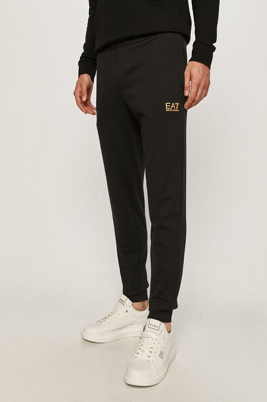 

Хлопковые спортивные брюки EA7 Emporio Armani, черный