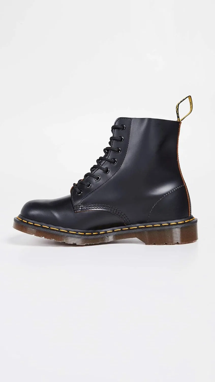 Ботинки Dr. Martens Unisex 1460z Vintage с 8 люверсами, черные, в стиле милитари — фото 4