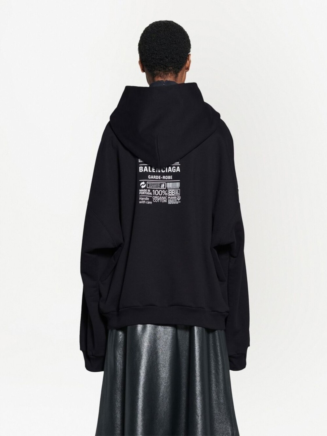 Худи Balenciaga Care Label Medium Fit, черный — фото 4