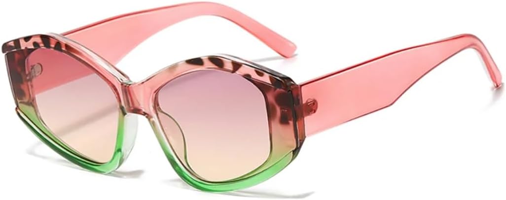 

Многоугольные солнцезащитные очки «Кошачий глаз» с разноцветным леопардовым принтом, защита от УФ-излучения UV400, ретро, ​​двухцветные, мужские, градиентные UUPTTPL, Pink Leopard Green