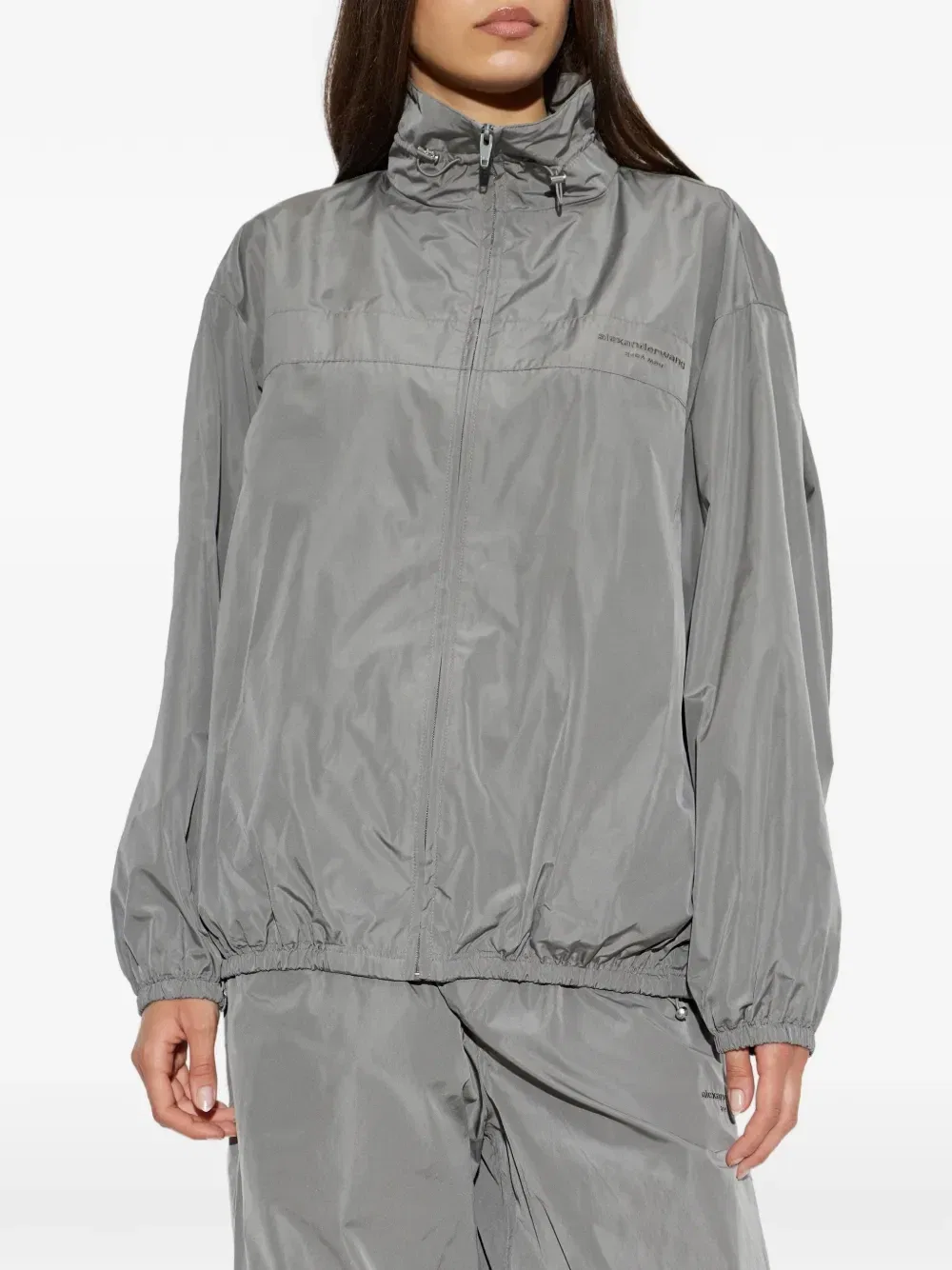 Куртка с воротником-стойкой и логотипом Alexander Wang, серый — фото 3