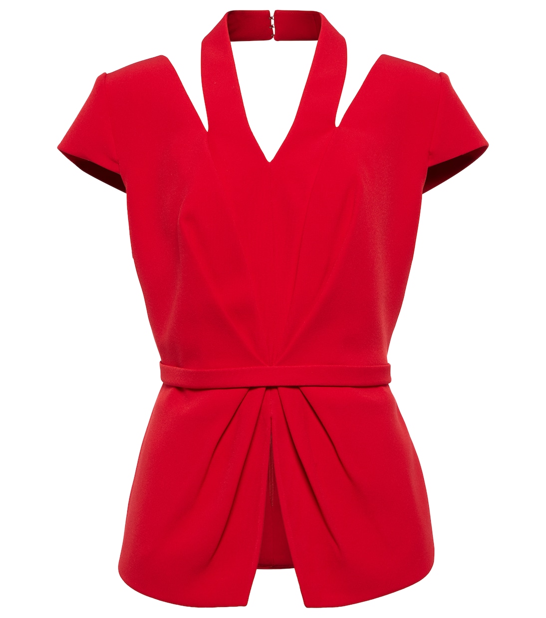 

Топ Ramona из крепа с вырезом халтер и вырезом Safiyaa, Cherry Red