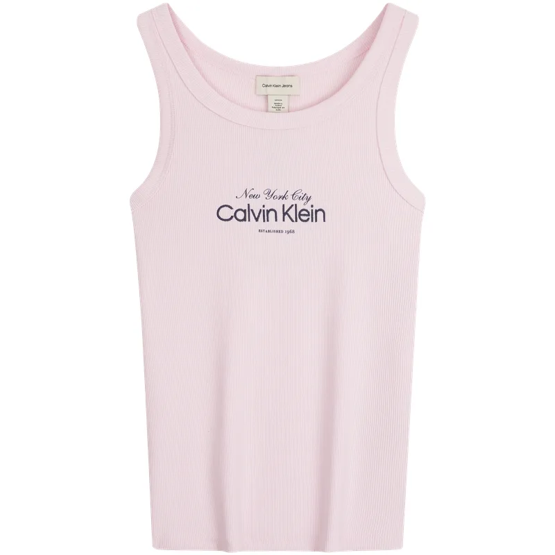 Футболка-майка женская с круглым вырезом Calvin Klein, 8Z6-Light Cherry Blossom Pink — фото 3