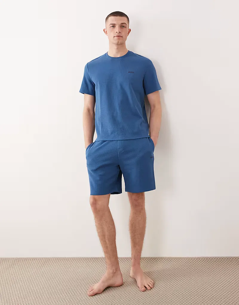 Комплект BOSS Bodywear Waffle, синий — фото 3