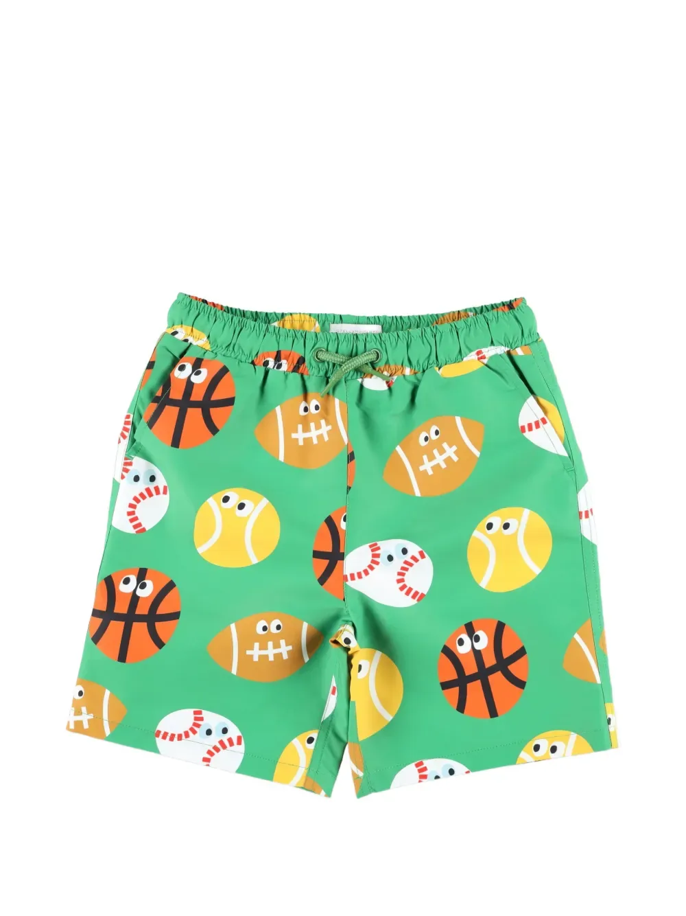 Плавательные шорты с принтом в виде мячей Stella McCartney Kids, зеленый
