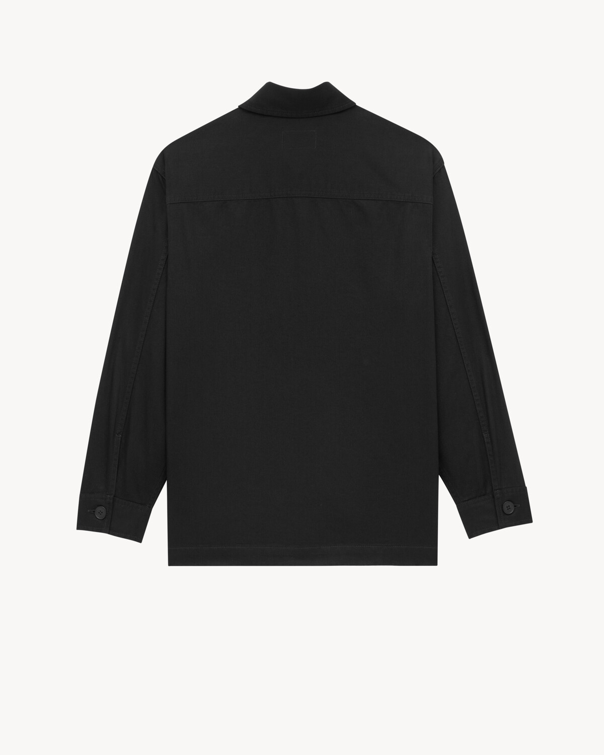 Рубашка-куртка CASSANDRE из хлопково-льняной габардины Saint Laurent, черный — фото 4