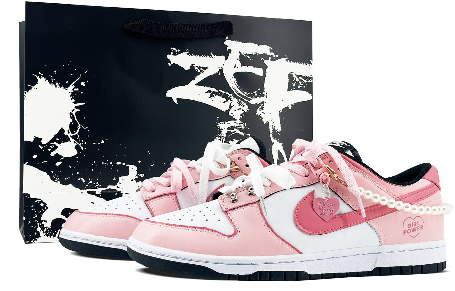 

Кроссовки Nike Dunk Skateboard Shoes Women's Low-Top Pink/White, Розовый, Кроссовки Nike Dunk Skateboard Shoes Women's Low-Top Pink/White