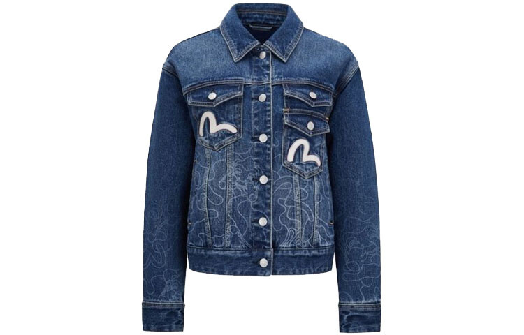 

Джинсовая куртка женская синяя Evisu