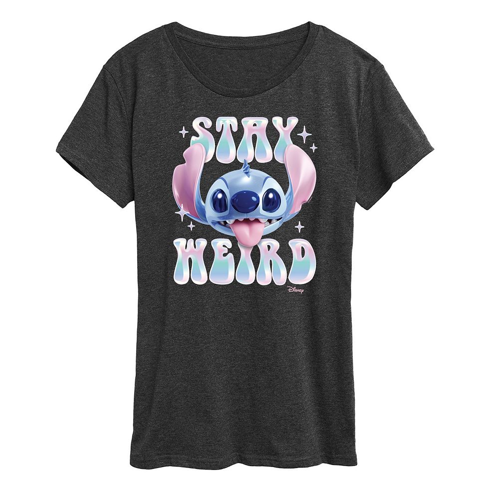 

Женская футболка с рисунком Disney's Lilo & Stitch Stay Weird, цвет Heather Charcoal