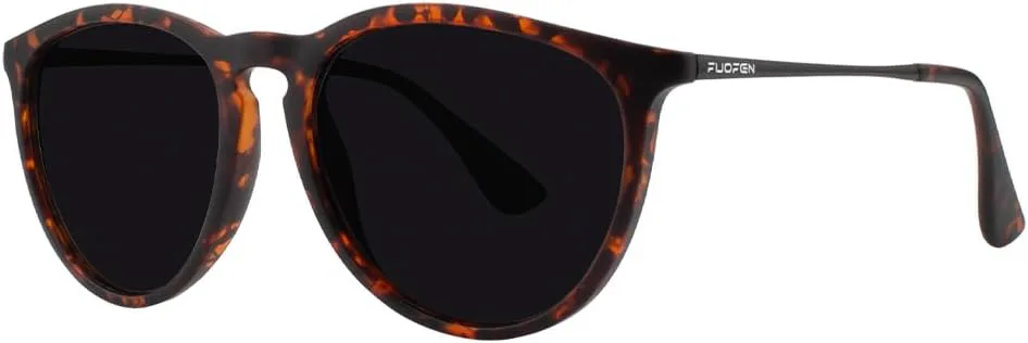 

Поляризованные солнцезащитные очки для мужчин и женщин, классическая форма, комбинированная металлическая оправа, 100% защита от УФ-излучения FUOFEN, Tortoise Shell