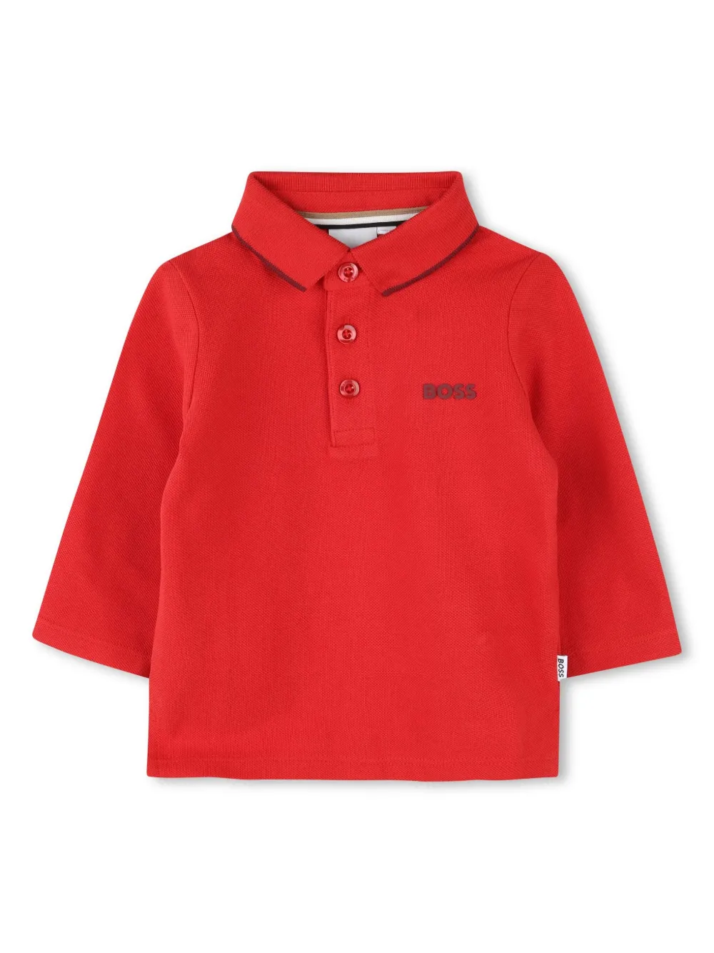 

Рубашка поло с вышитым логотипом BOSS Kidswear, красный