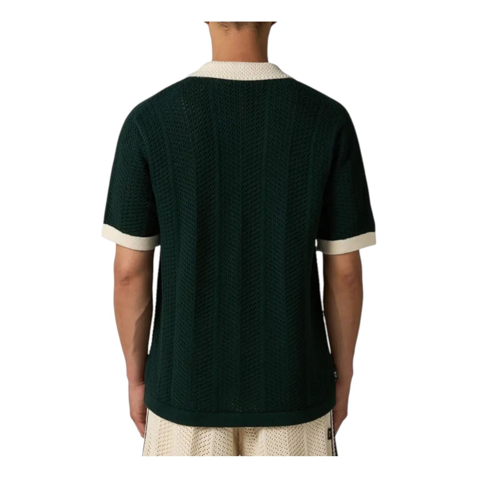 Поло adidas x CLOT by Edison Chen Knit Polo Shirt 'Green Night' — фото 3