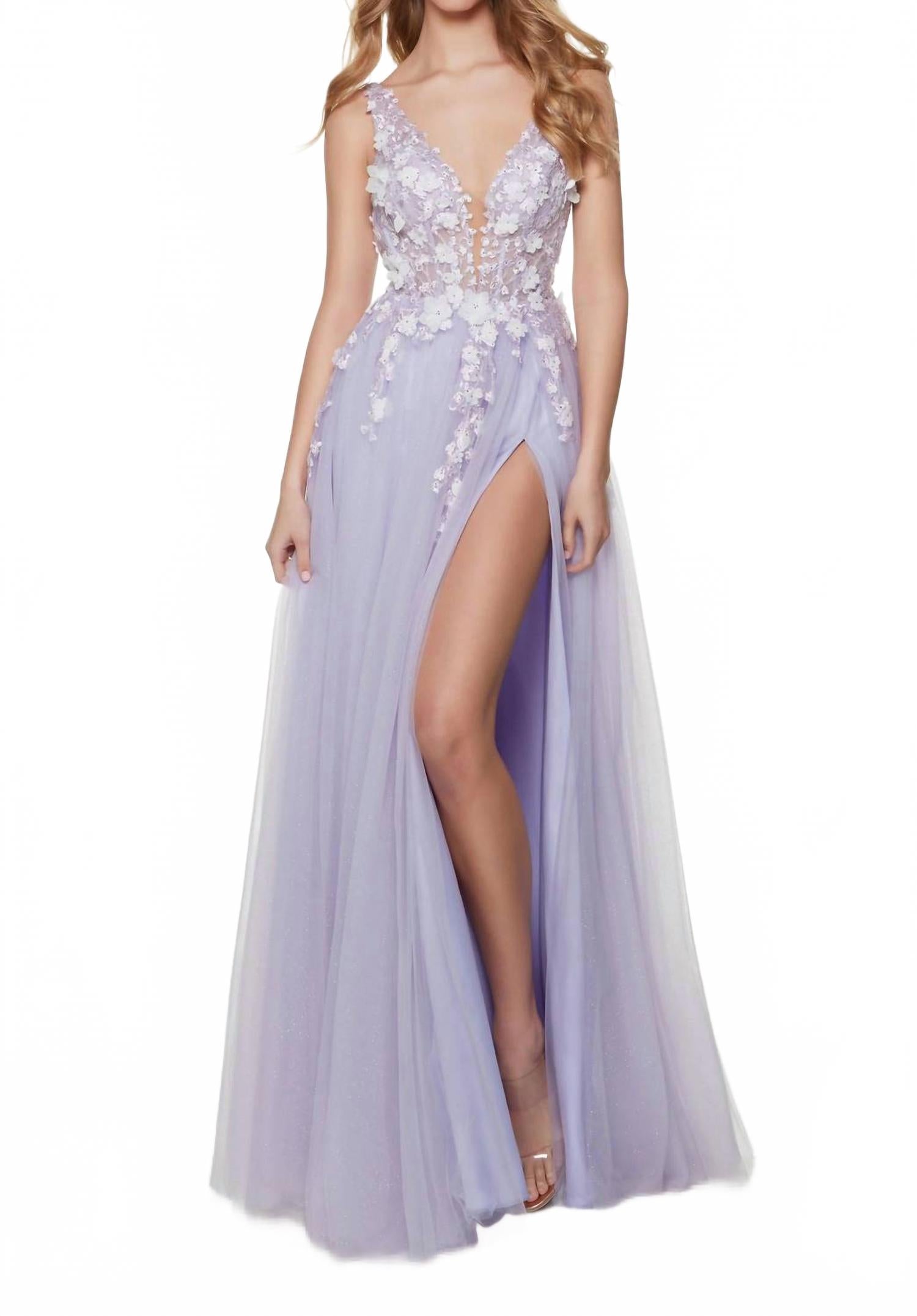 

Лиловое платье на выпускной из тюля ALYCE PARIS
