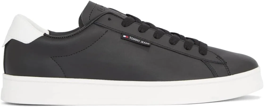 Мужские кожаные кроссовки Tommy Jeans Cupsole, Black — фото 3