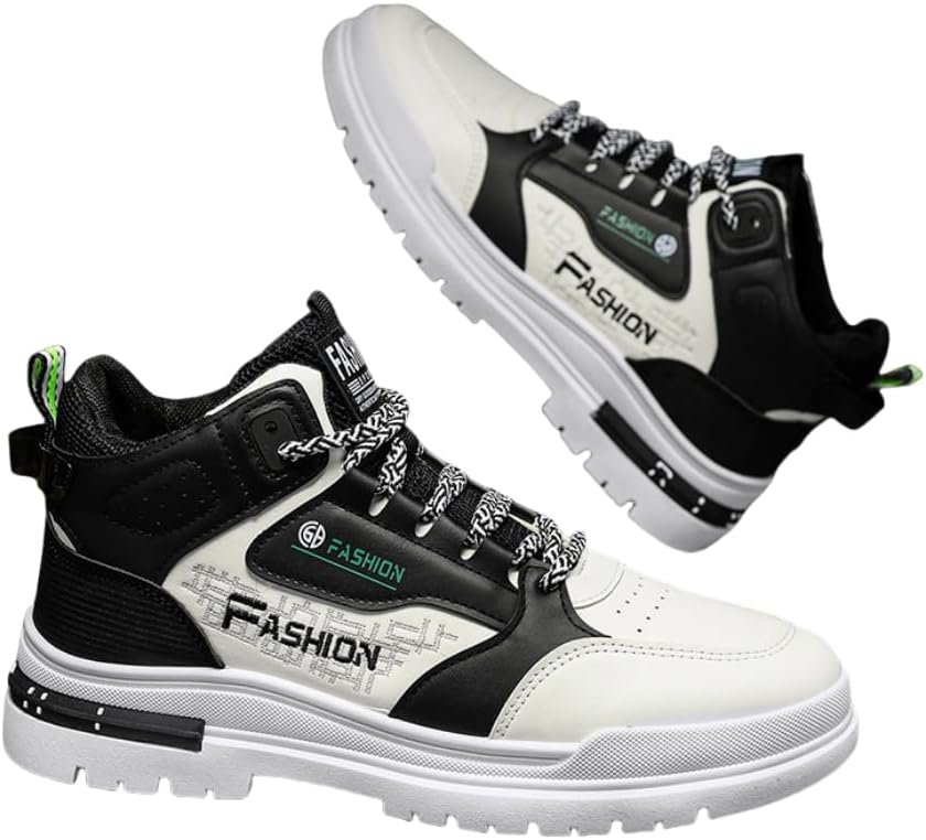 

Мужские повседневные кроссовки - кроссовки на платформе с шнуровкой, противоскользящей подошвой из ПВХ - универсальная обувь для спортзала и повседневной носки Hhhchpm, белый/черный