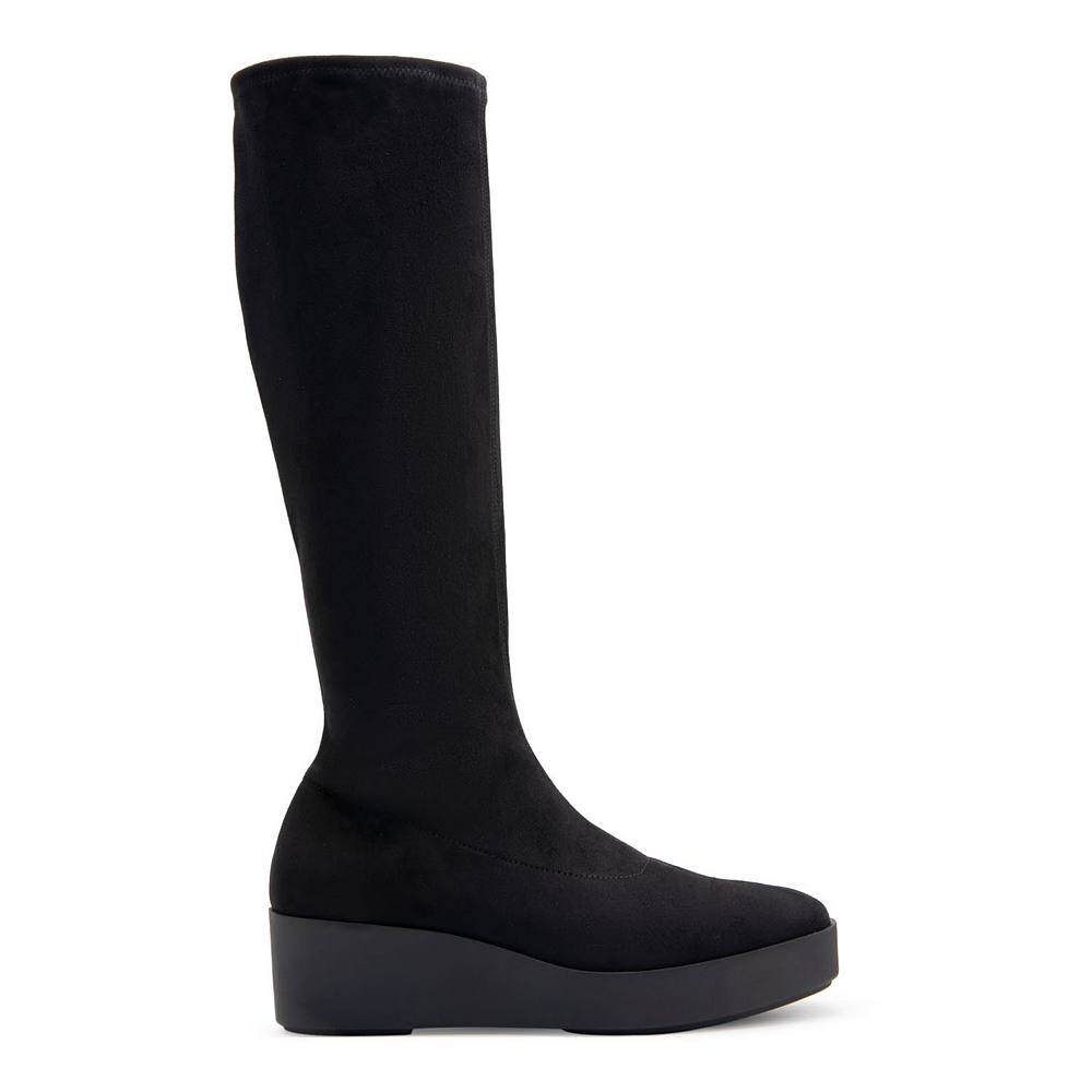 Женские сапоги до колена на танкетке Aerosoles Cecina, цвет Black Faux Suede — фото 2
