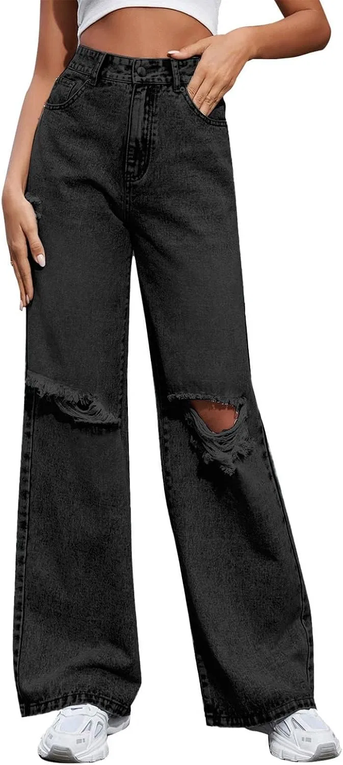 Широкие джинсы, Boyfriend, 8-black