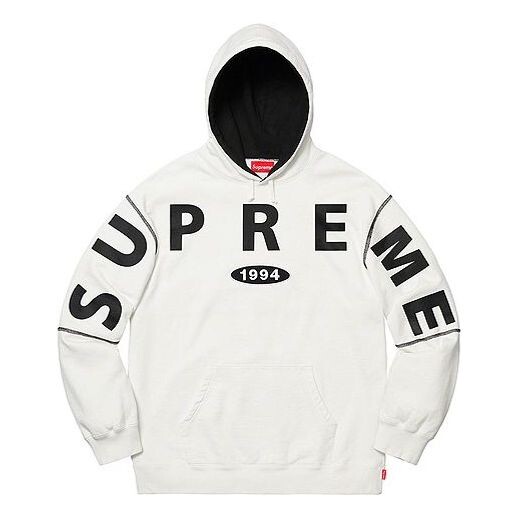 

Толстовка fw19 week 1 spread logo hooded sweatshirt logo Supreme, белый