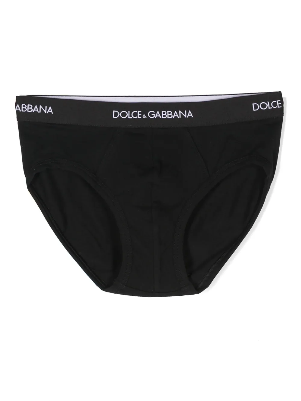 Комплект из двух трусов с логотипом Dolce & Gabbana Kids, черный — фото 2