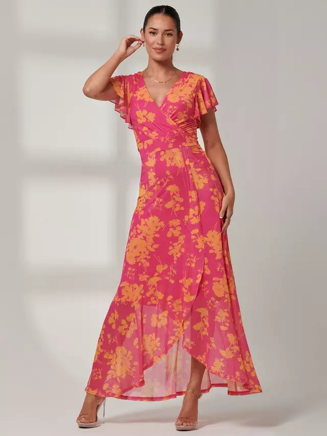 

Платье Jolie Moi Gisselle Mesh Maxi, цвет pink floral