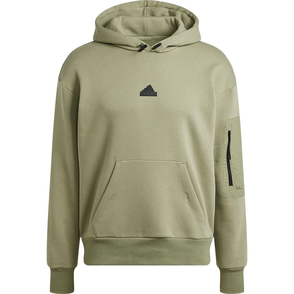 Худи adidas City Escape Fleece, зеленый — фото 3