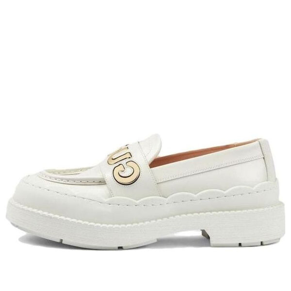Кроссовки loafer 'white and metallic leather' Gucci, белый