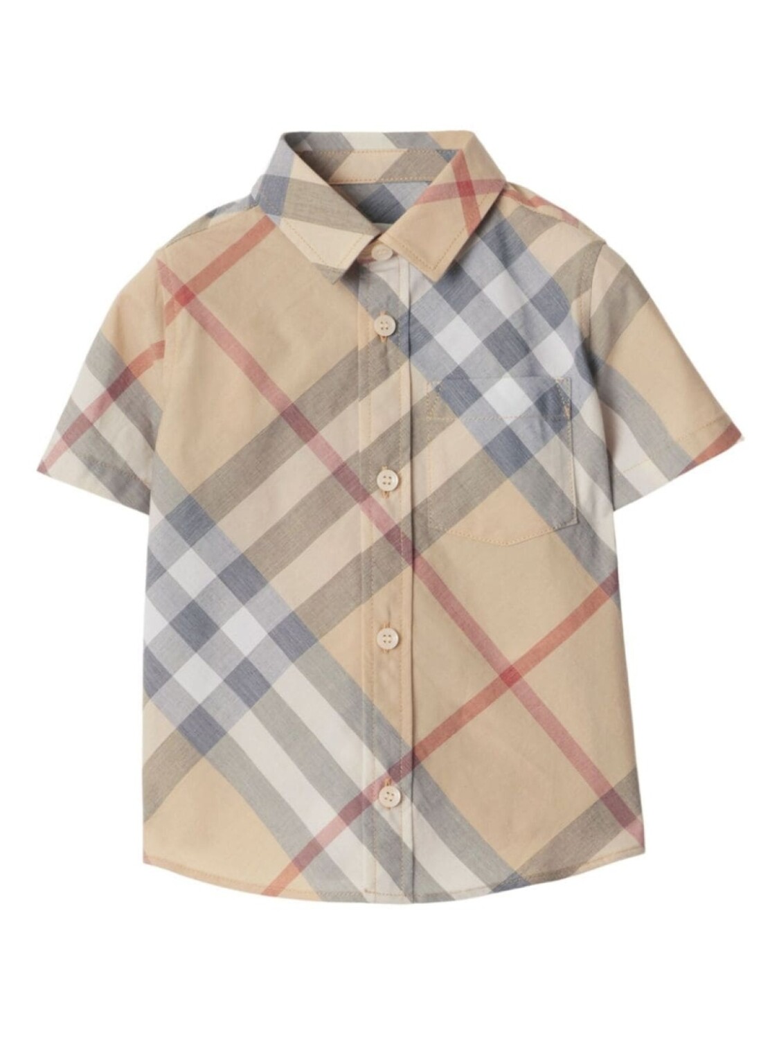 

Burberry Kids клетчатая хлопковая рубашка, нейтральный цвет