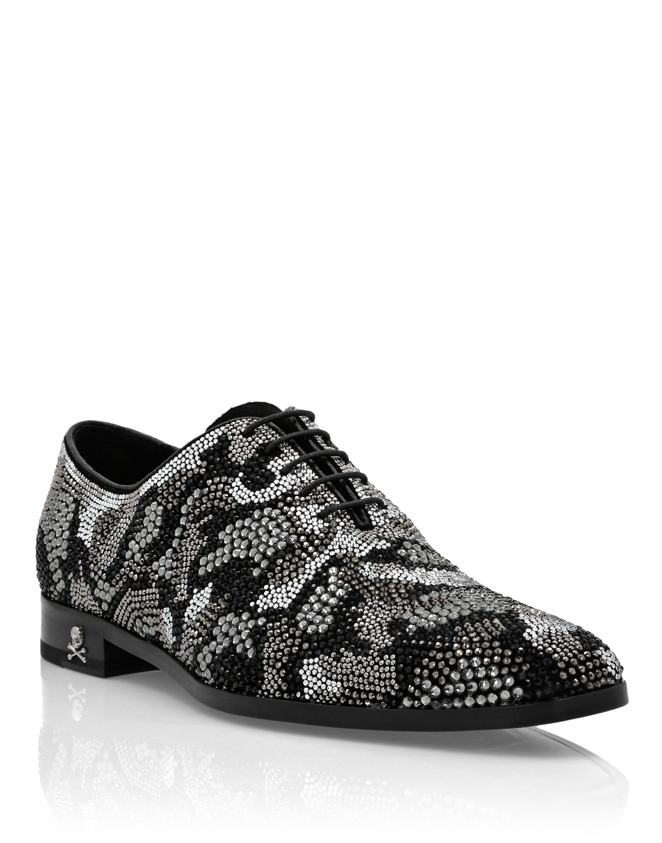 

Туфли на шнуровке Strass, камуфляж PHILIPP PLEIN, черный/белый