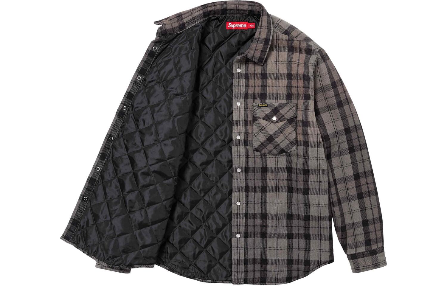 Куртка на молнии Supreme из стёганой фланели, оранжевый/оранжевый — фото 2