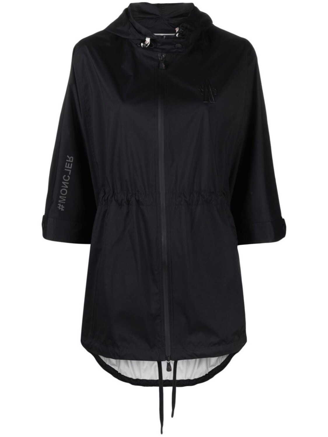 

Moncler Grenoble однобортное пальто с капюшоном, черный