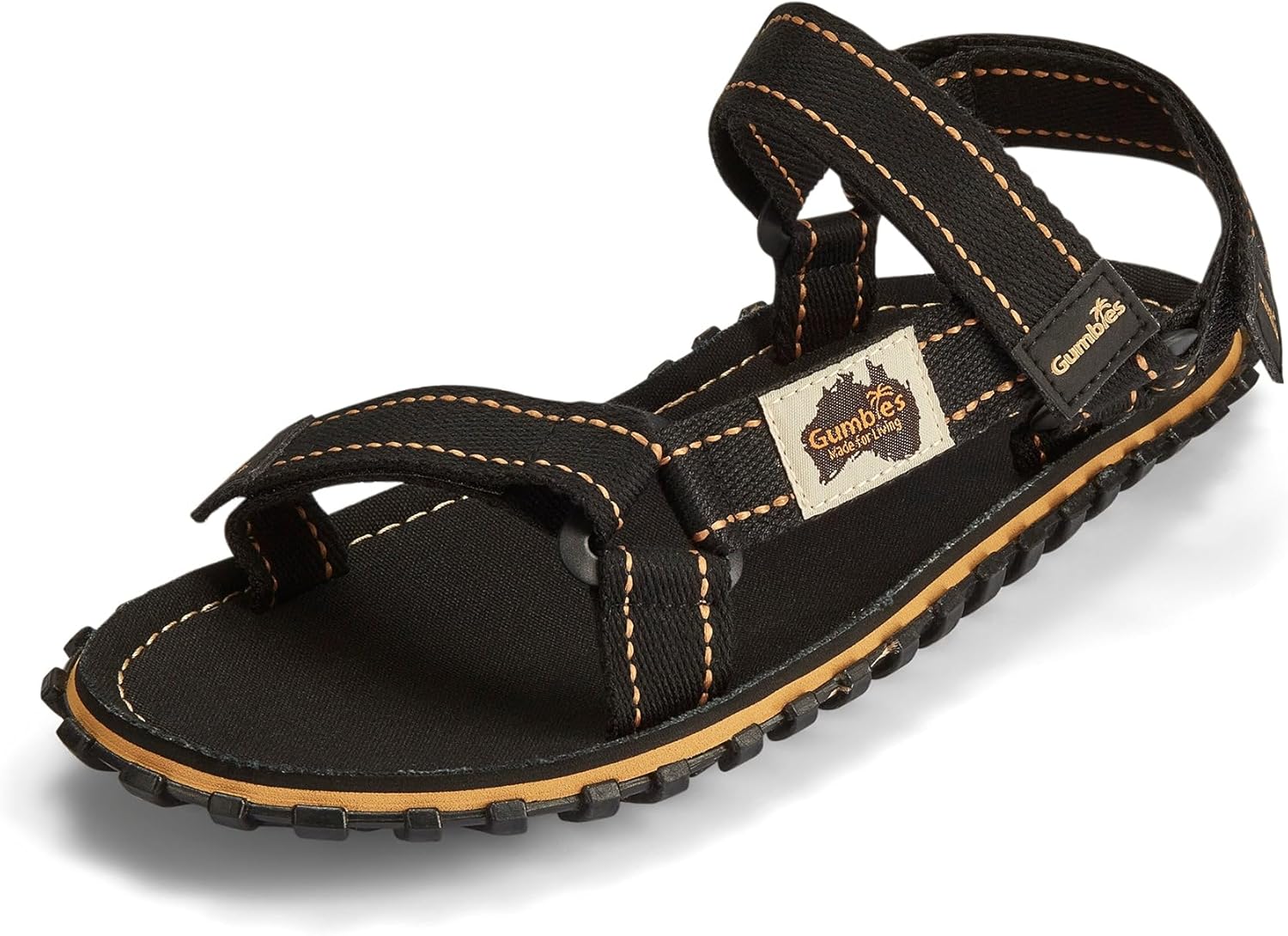 

Унисекс сандалии Gumbies Tracker с сверхмягкими хлопковыми регулируемыми ремешками, стелькой из хлопка и подошвой из переработанной резины- гарантированный комфорт, черный
