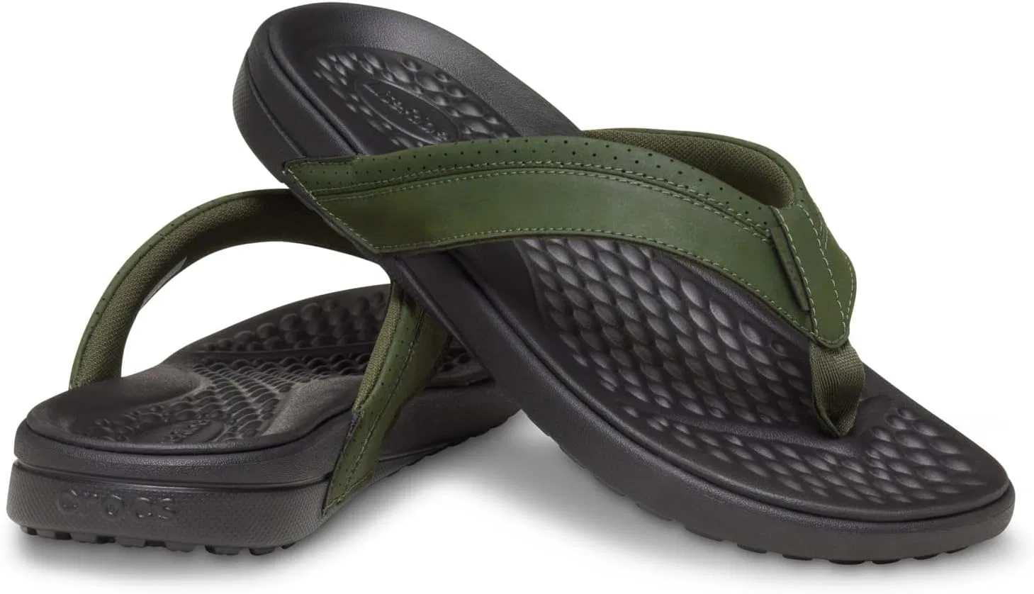 Мужские шлепанцы Crocs Yukon Surf, Army Green Black — фото 4