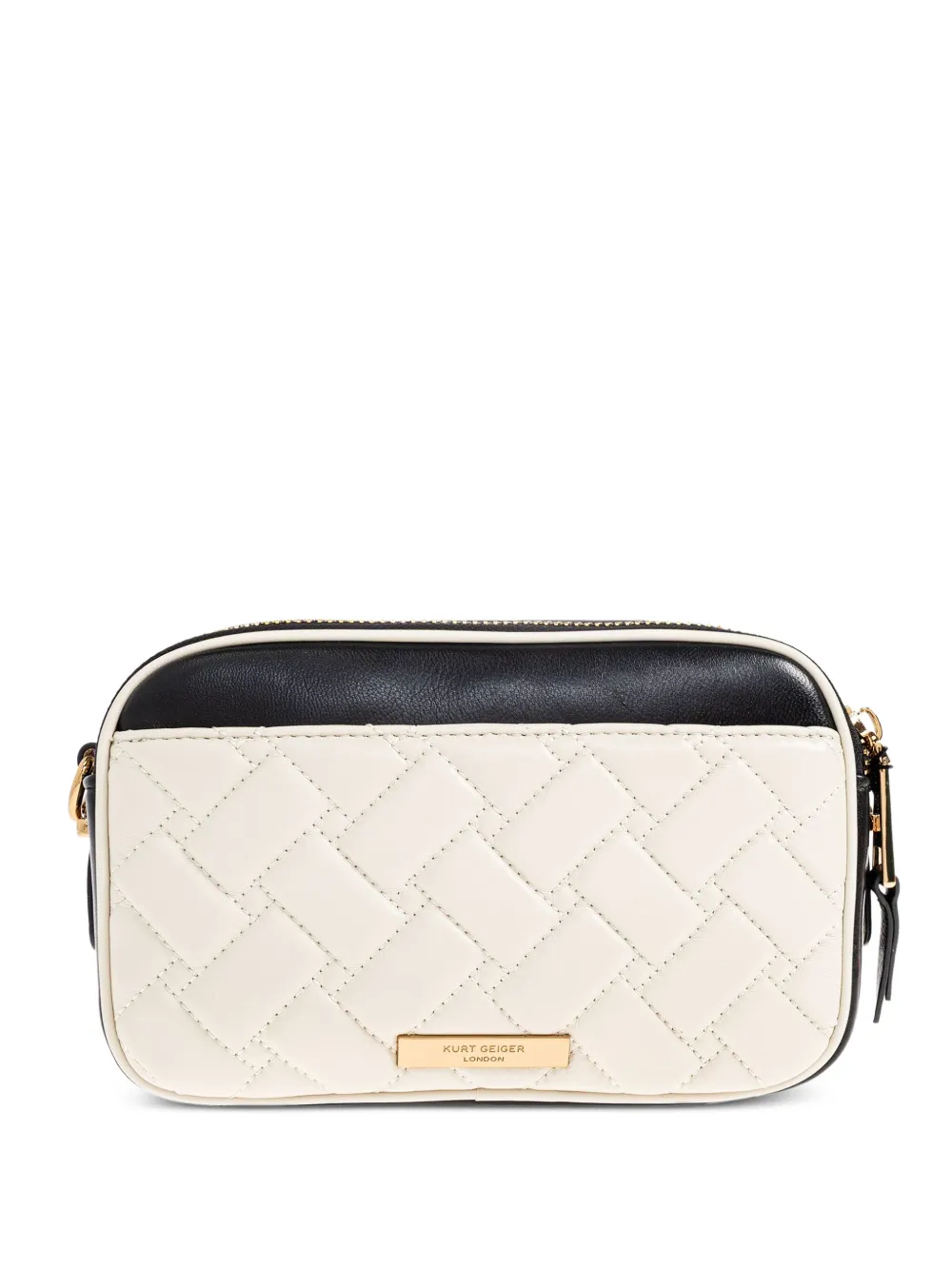 

Стеганая сумка через плечо с двойной молнией Kurt Geiger London, белый