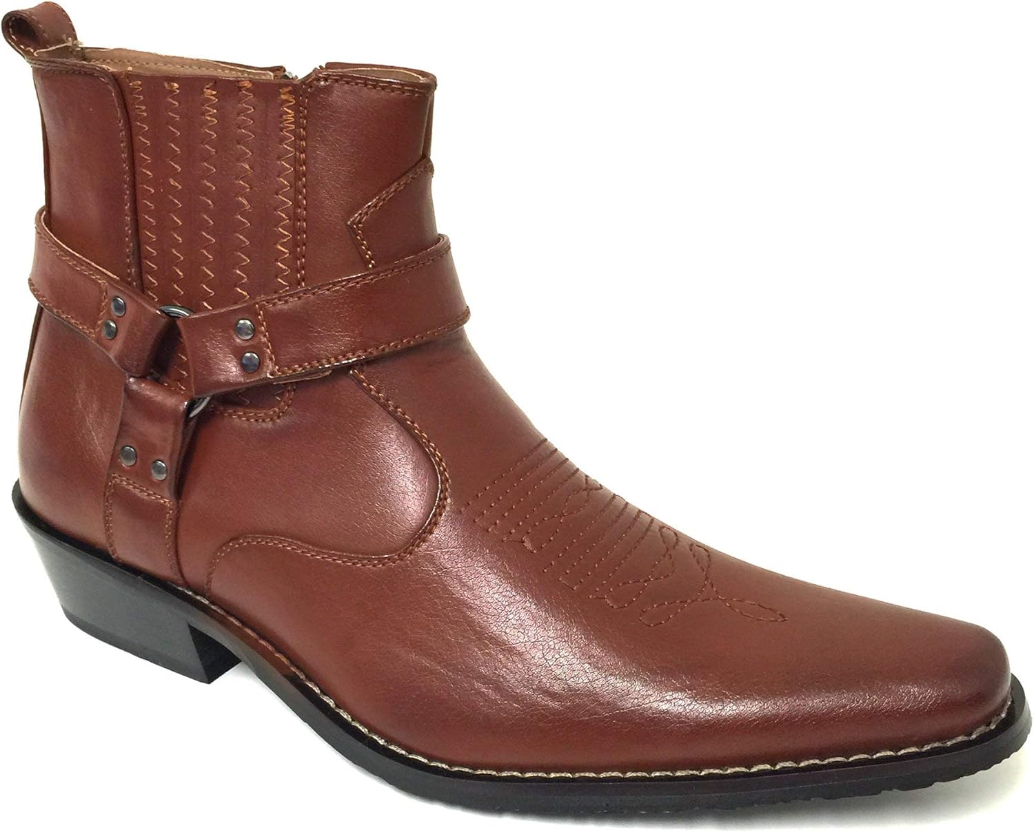 

Мужские ковбойские сапоги W1TCJ в стиле вестерн с кожаной подкладкой и боковой молнией O Fellini, коричневый