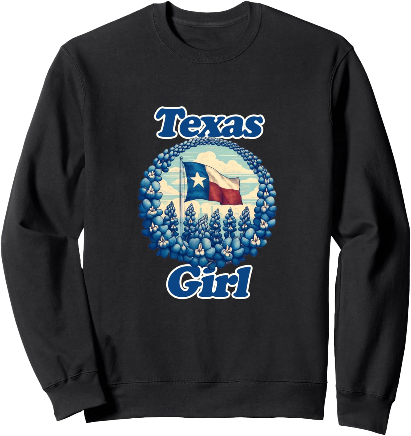 

Девушка из Техаса, толстовка с изображением техасского люпина Goddess Bless Texas, черный