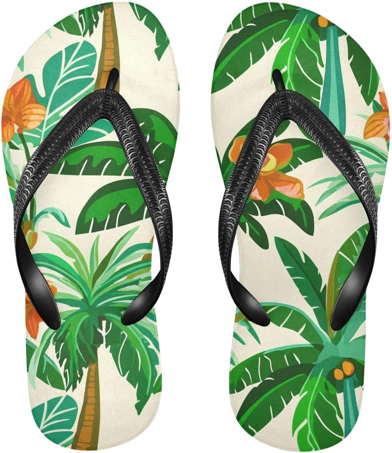 

Пляжные шлепанцы с резиновой нескользящей подошвой, бежевые, в стиле «тропическая пальма», для пляжа и душа, для летних прогулок, для женщин и мужчин Sinestour